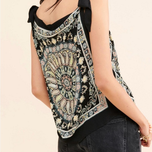 Free People Bohemian Black and Cream Women's Top - Picture 4 of 8